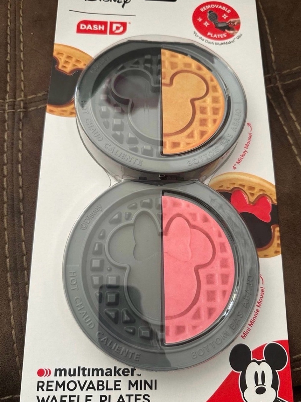 Disney Mini Waffle Plates - Gray with Pink and Tan Inserts